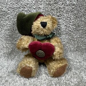 Boyds Bears Plush Teddy Bear Tan‎ Heart Stocking Cap Vintage